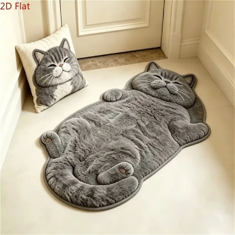 High Quality Non-Slip Cat-Shaped Area Rug Anti-fouling Easy to Clean Home Decor Carpet Cartoon Carpet Bedrooms