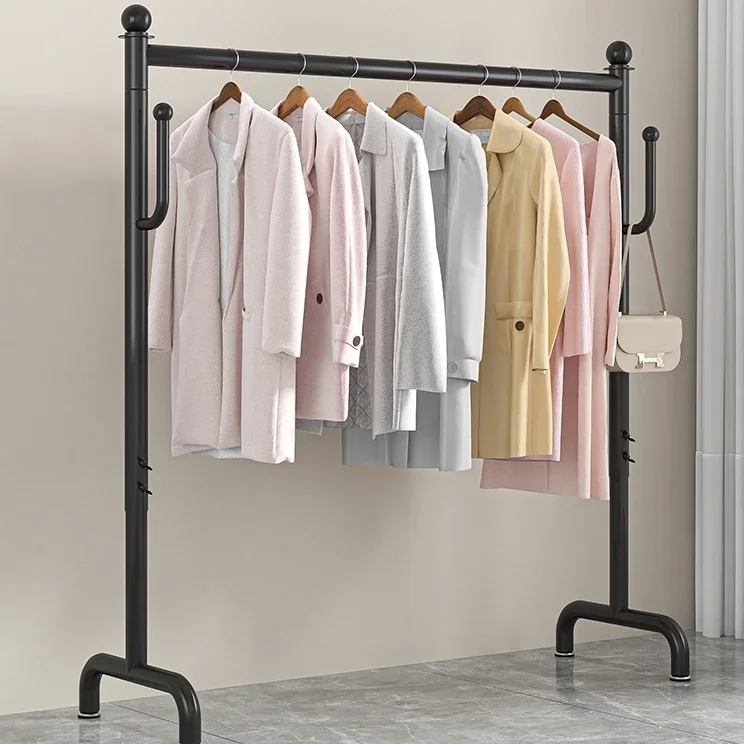 

Floor mounted clothes hanger, foldable single pole balcony in bedroom, rental room, dormitory, hotel, household, cool clothes