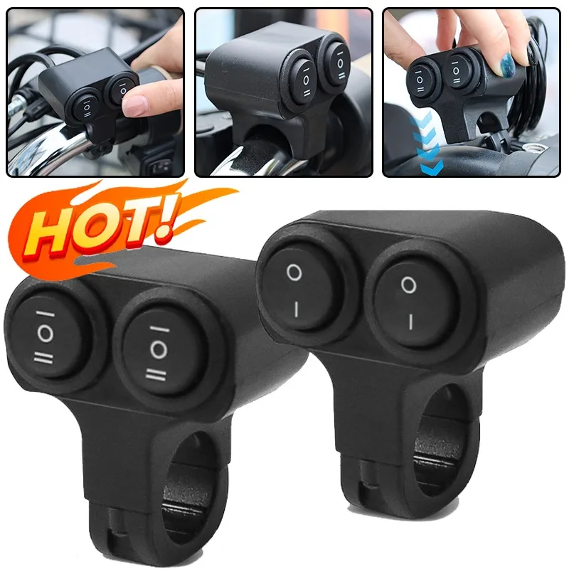 

Мотоциклетный переключатель дальнего и ближнего света, двойная кнопка для прожектора, противотуманные фары, крепление на руль, водонепроницаемое управление включением и выключением для деталей электронного велосипеда