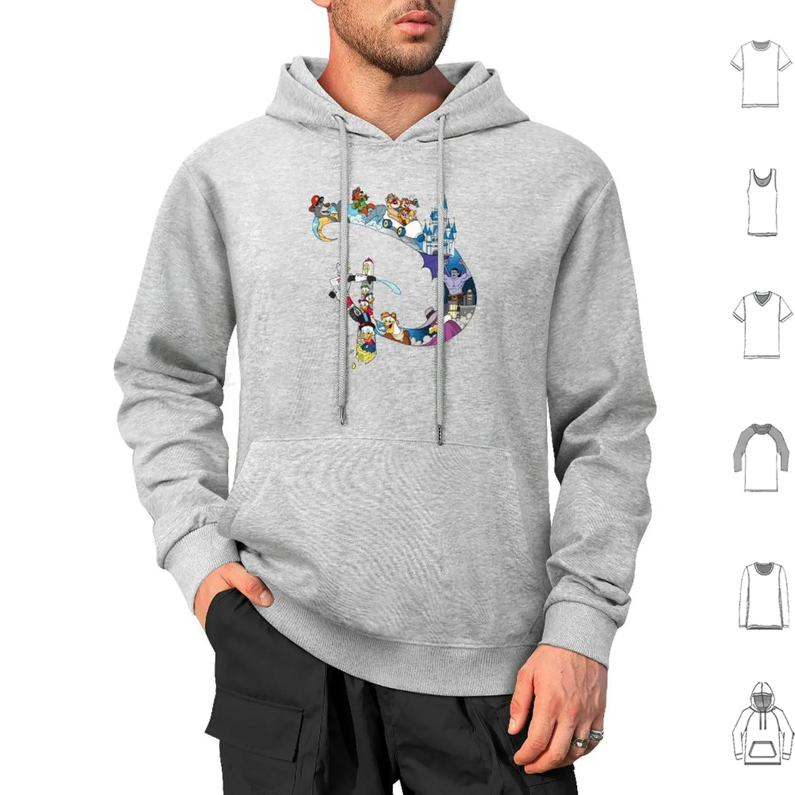 Afternoon Hoodies Long Sleeve Tailspin Rescue Rangers Gargoyles Goliath Darkwing Launchpad Afternoon Gizmoduck Scrooge