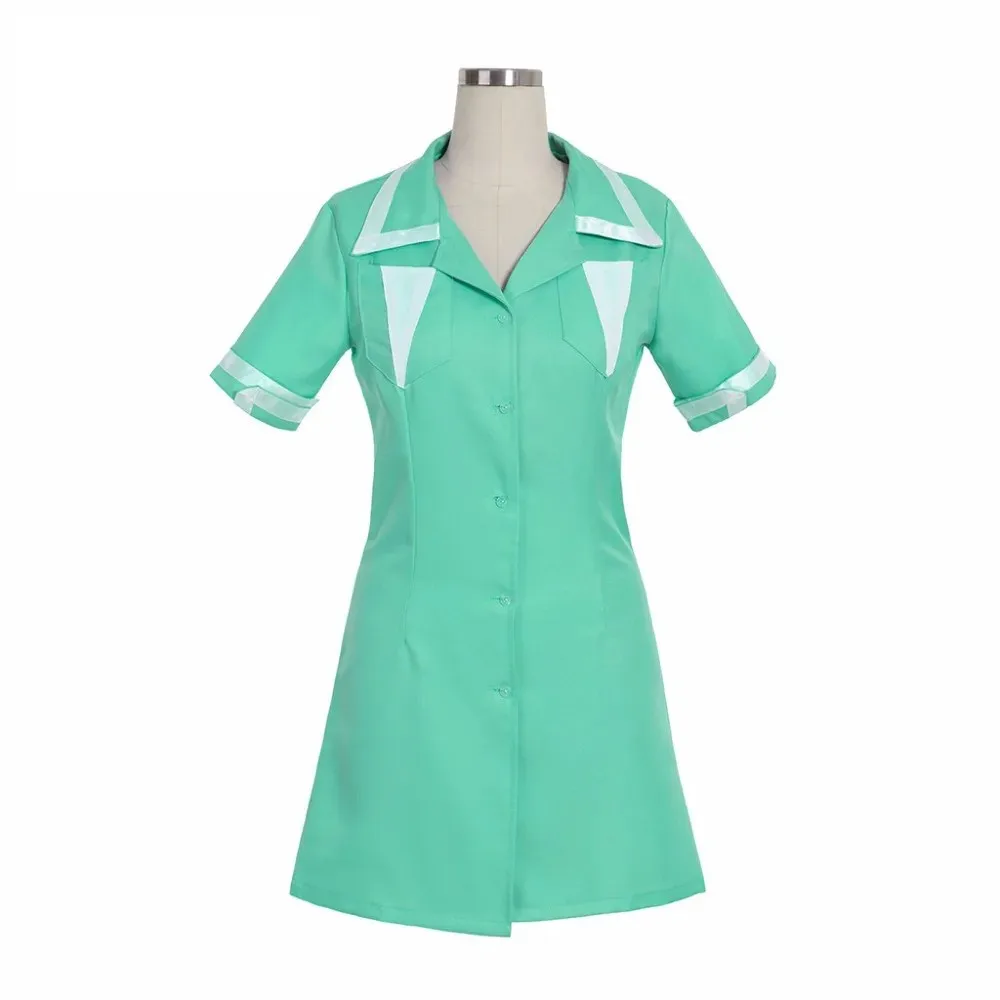 Disfraz de cosplay de camarera de comedor retro – Vestido de uniforme de cafetería vintage hecho a medida para mujer, traje de juego de rol para fiesta de Halloween