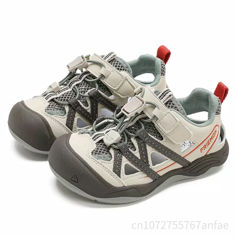Sommerliche Freizeitsandalen für Kinder, niedrig geschnittene PU-Leder-Mode-Mesh-Sommersandalen für Mädchen, weiche, bequeme, rutschfeste Sportsandalen