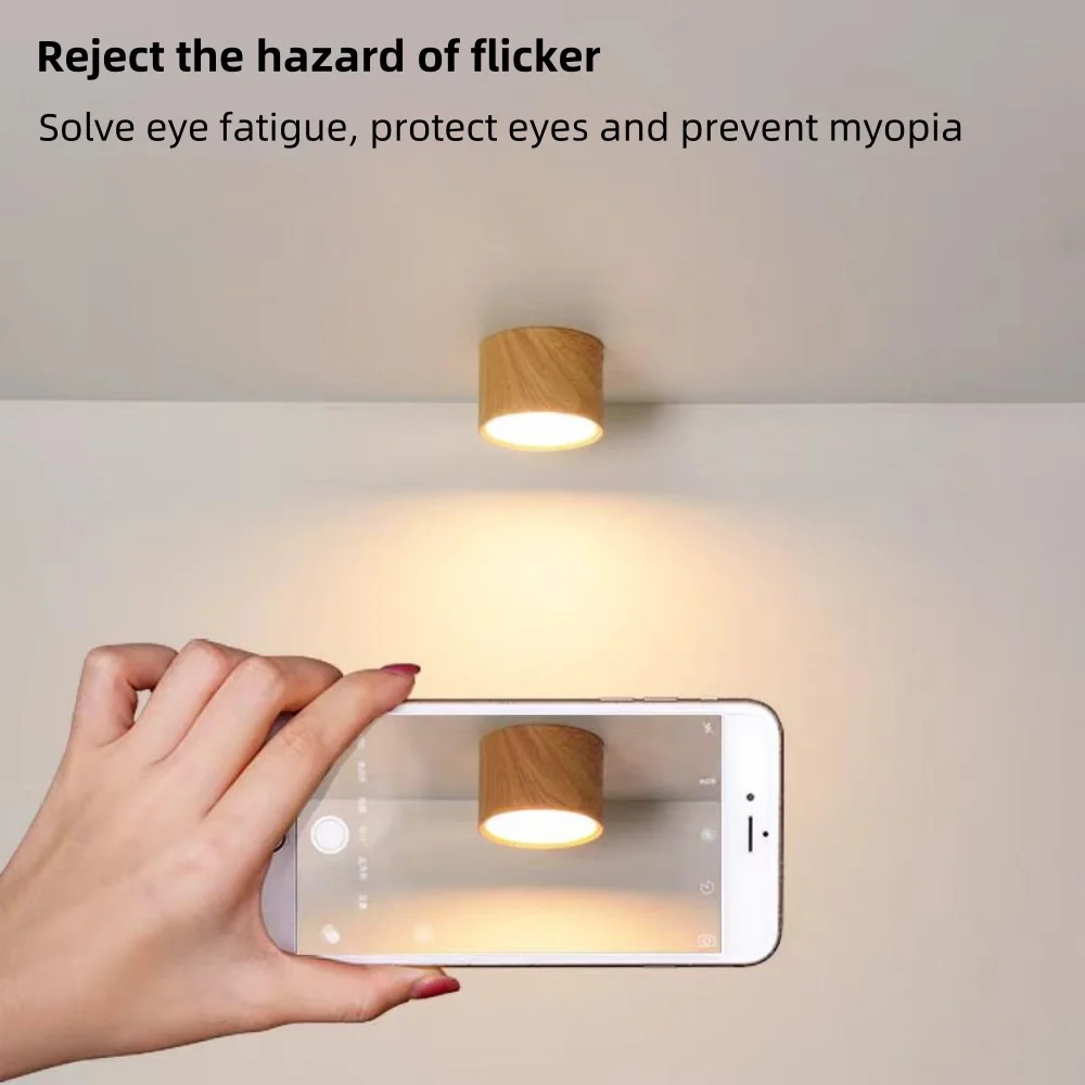 LED dimming ceiling light, wood grain ceiling light, ceiling mounted ceiling light, room decoration lighting, room kitchen