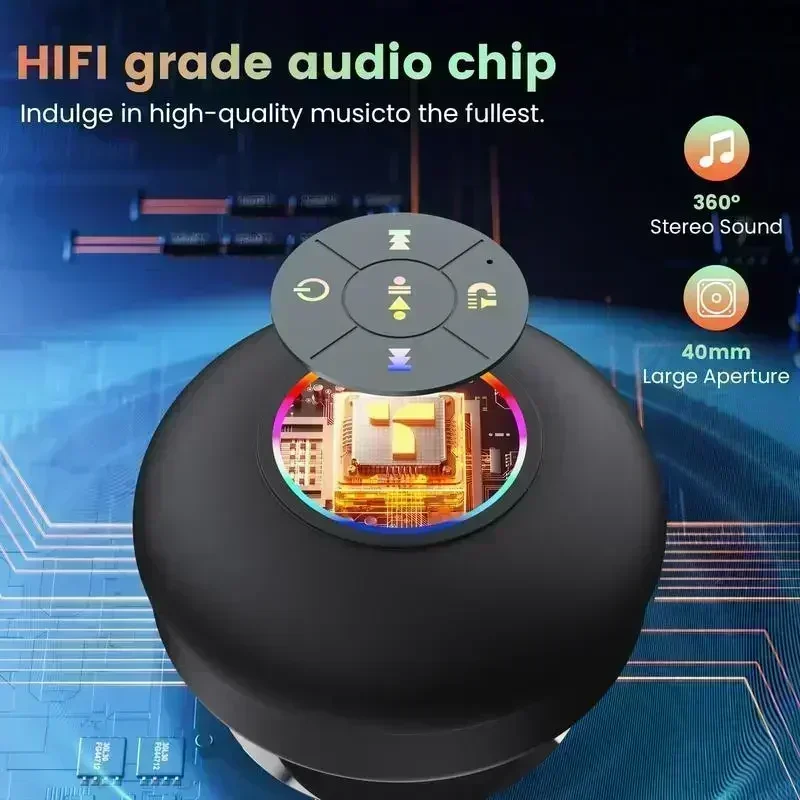 مكبر صوت محمول مقاوم للماء IPX6 للحفلات! عرض ضوء LED ديناميكي + اتصال بدون استخدام اليدين، قابل لإعادة الشحن عبر USB #4