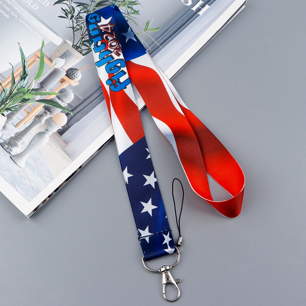 Lanyard seri bendera Amerika Brasil untuk kunci penutup kartu ID tempat lencana kunci telepon Lanyard tali gantungan kunci Aksesori tali