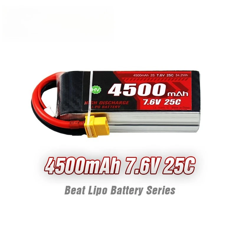 4500mAh 2S 7.6V 25C يبو بطارية ل RC هليكوبتر كوادكوبتر FPV سباق الطائرة بدون طيار أجزاء طائرات بدون طيار بطارية مع T/XT60 #6