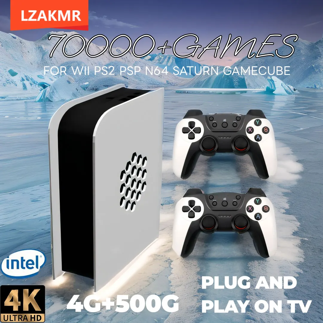 Plug and Play TV M15 Game Box 4G RAM 500G GAME Win11 Wireless Controll 70000+Games for WII PS2 SS DC PSP NGC N64 Children's Gift