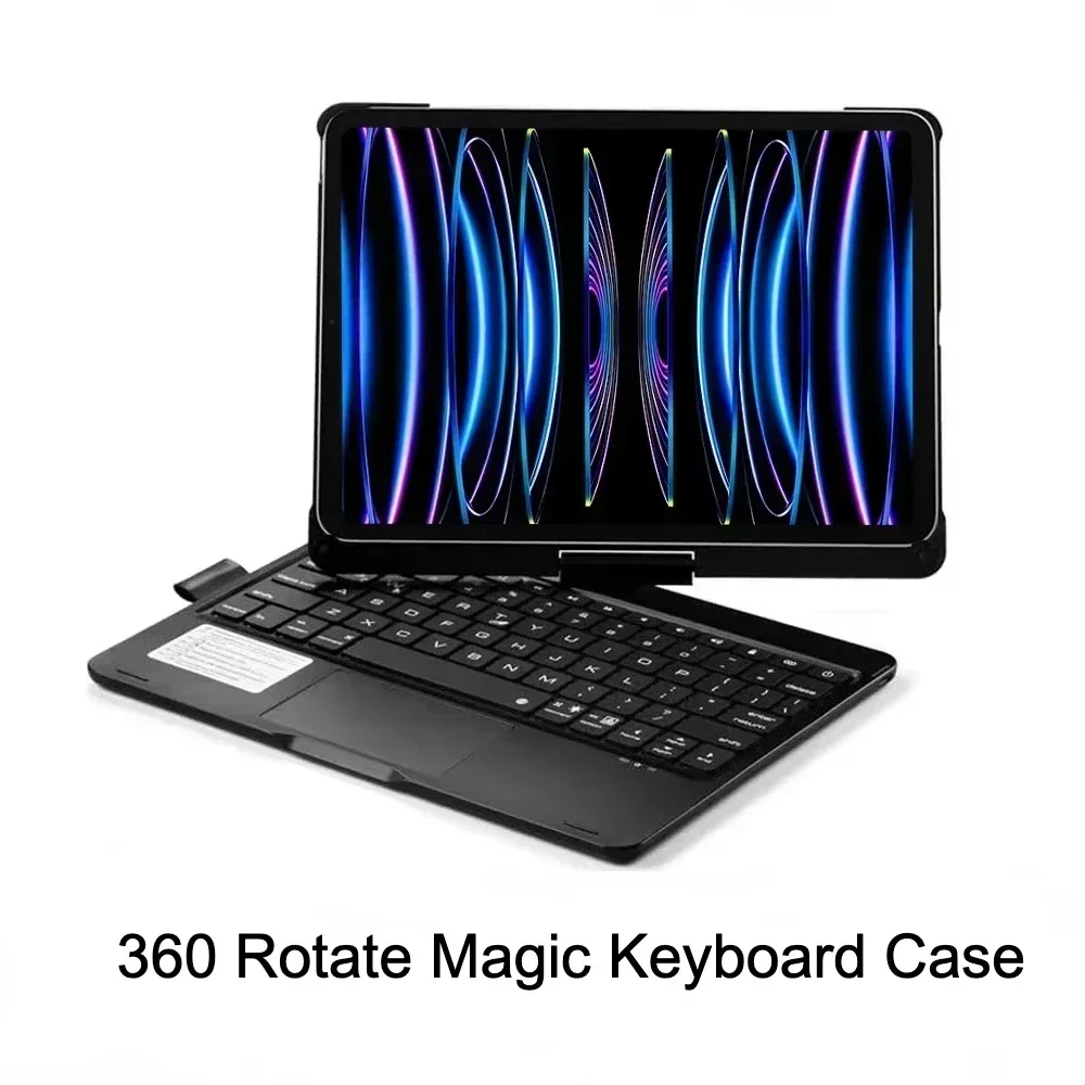 360 Rotate Magic Backlit Keyboard Case for For iPad Air11 13 2024 M2,Pro11 12.9 iPad 10.2 7/8/9/10th ,iPad Cover Air4 5 Keyboard