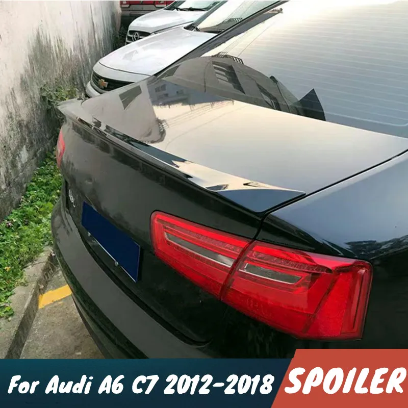 For 2012-2018 Audi A6 C7 High Quality ABS Plastic Car Rear Trunk Lid Spoiler Wing Exterior Tuning Accessories Part