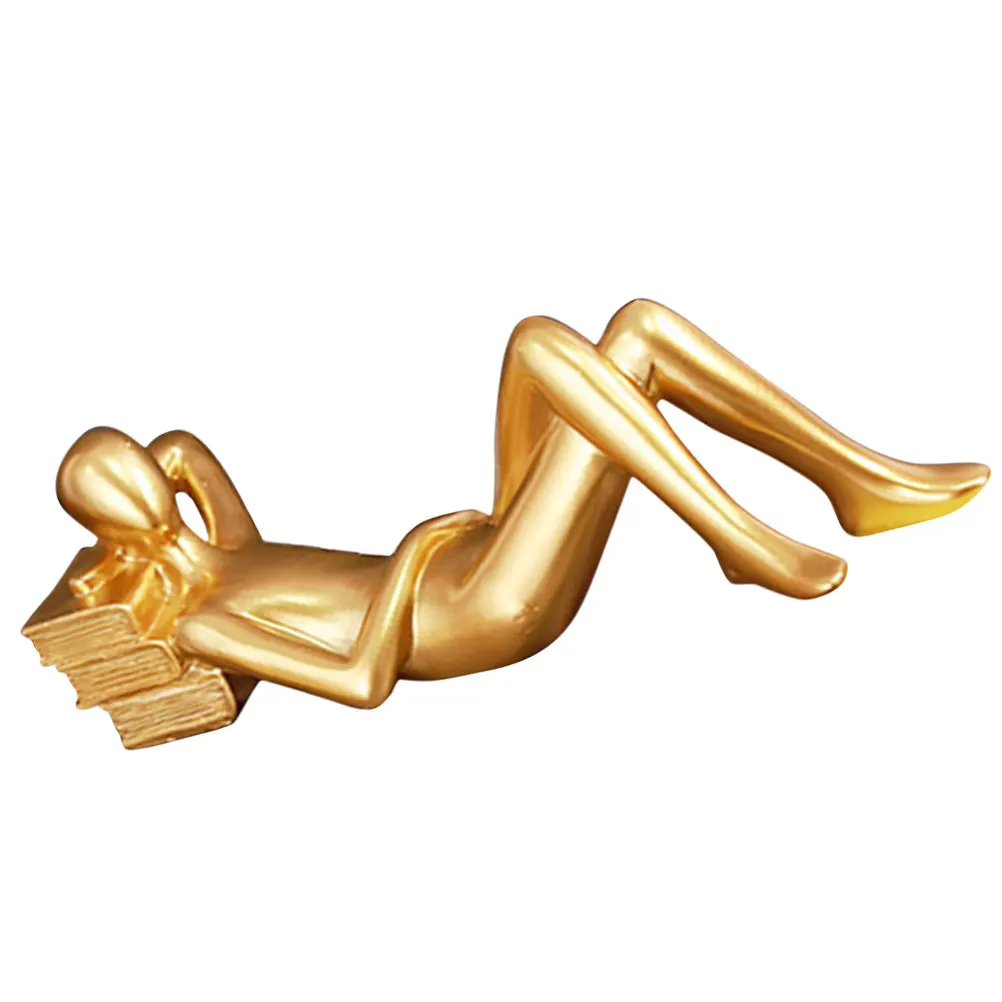 

Фигурка чтения, белая смоляная скульптура, гостиная, кабинет, офисный декор, абстрактное искусство, статуя, миниатюрная модель, украшение для дома