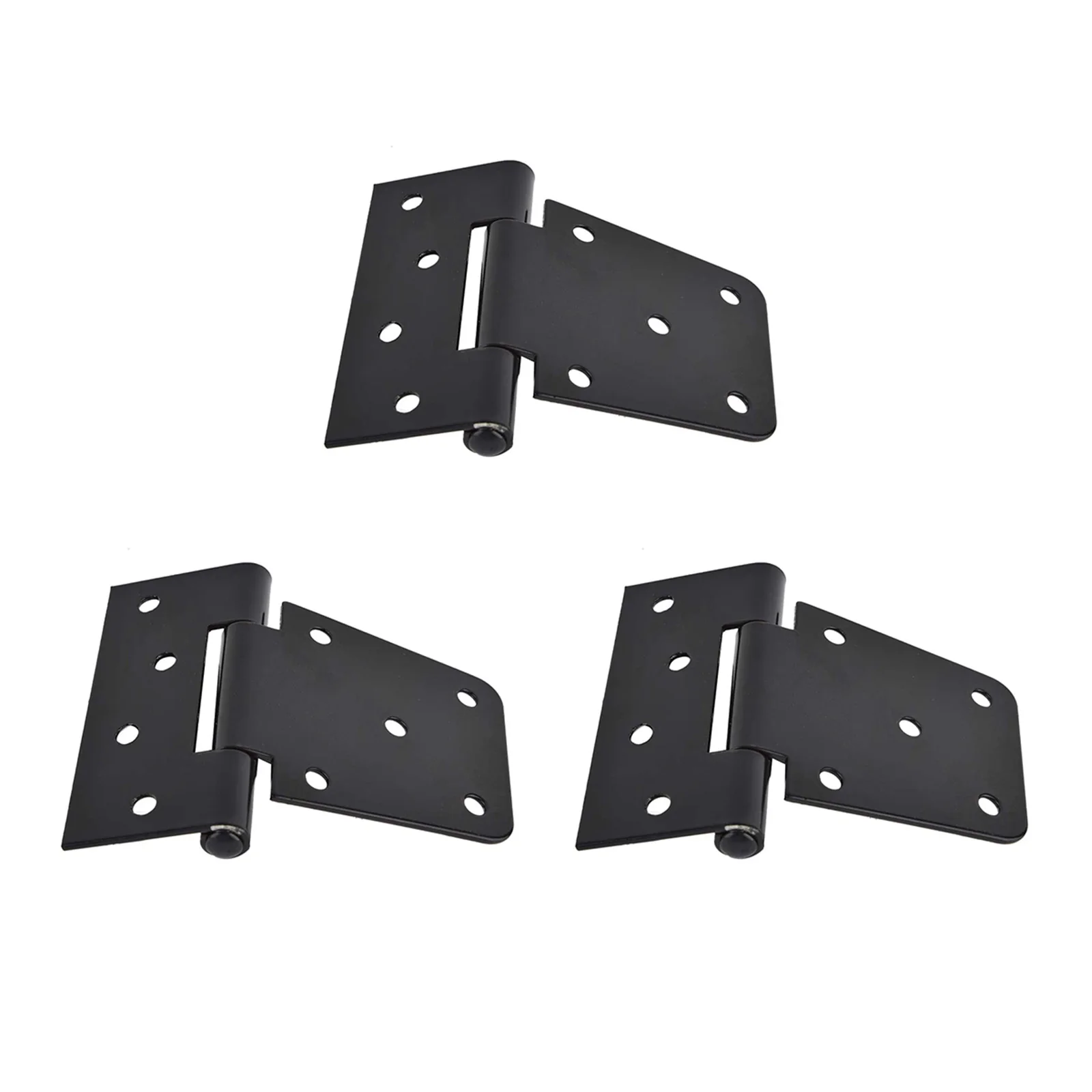 

3Pcs Carbon Steel Hinge T-Shape Black Painted Door Hinges for Gate Cabinet Door Fixing Hardware 8 Screw Holes Sturdy Oxidation
