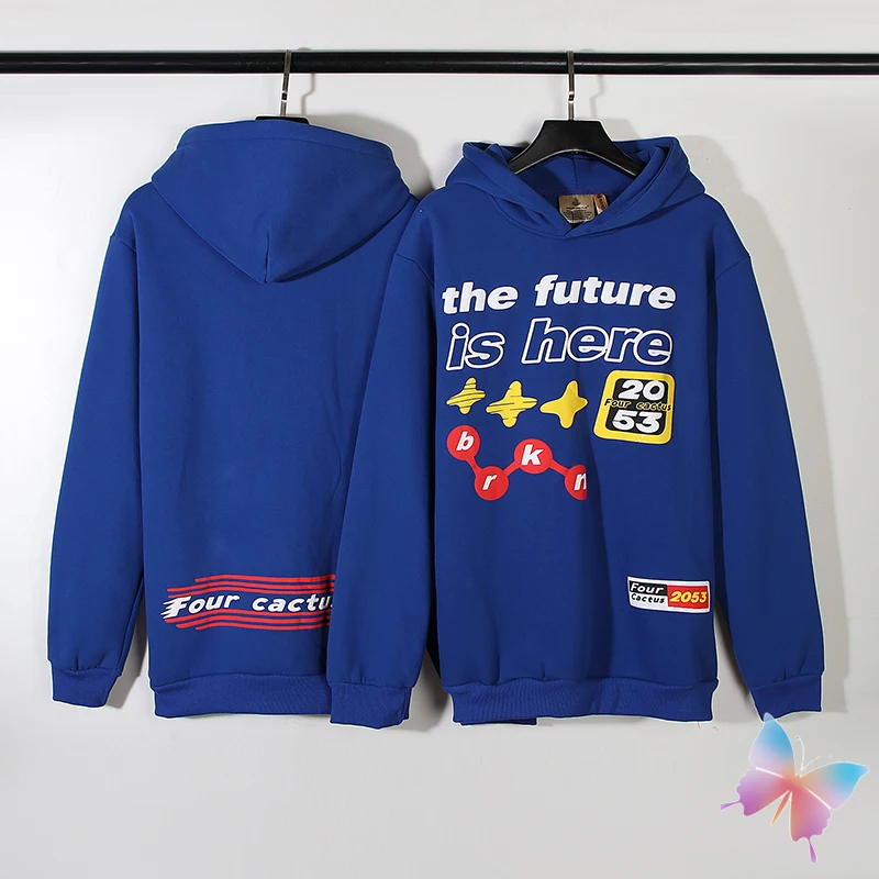 

24ss Winter Fleece Broken Planet Hoodies Vintage Street Foam Printing Hooded Sweatshirts Men Women Clothes Blue BP Hoodys