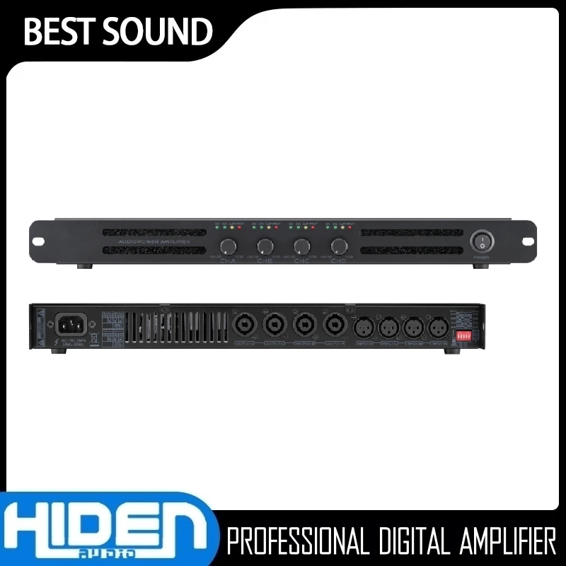 Professional 1U Two Four Channels Audio Prower Amplifier Suitable For Digital Amplifier Of Entertainment Category Karaoke