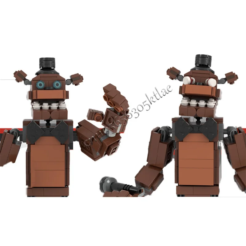 Golden Freddy MOC Personalizza la serie di personaggi famosi del gioco IRyS imposta giocattoli di assemblaggio per l'educazione creativa fai-da-te Collezione di regali per bambini