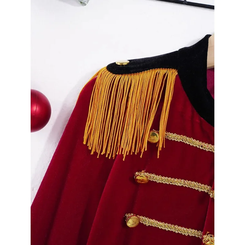 RT01 Kids Jongens Notenkrakers Kostuum Lange Mouw Kwasten Tops + Hoed Halloween Party Set Drum Trompet Team Honor Guard Performanc * JK2