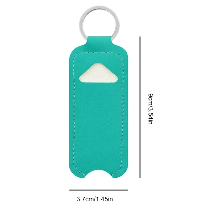 Lipstick Lip Gloss Bag Keychain Holder PU Leather Chapstick Keyring Portable Lip Balm Packaging Cover Key Chain