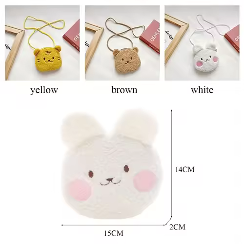 New Cartoon Bear Girls Plush Shoulder Bag Autumn Winter Cute Kids Messenger Bag Children 2025 Crossbody Bag - Image 4