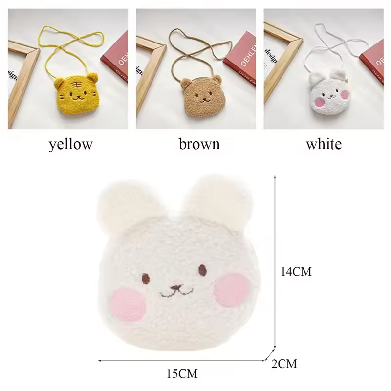 New Cartoon Bear Girls Plush Shoulder Bag Autumn Winter Cute Kids Messenger Bag Children 2025 Crossbody Bag - Image 4