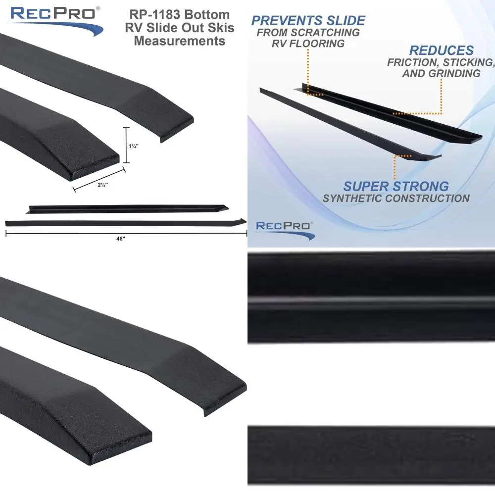 مجموعة التزلج RecPro RV Slide Out | توفير الأرضية RV | يمنع الخدوش والخدش (لا، لا تشمل البوتيل) #1