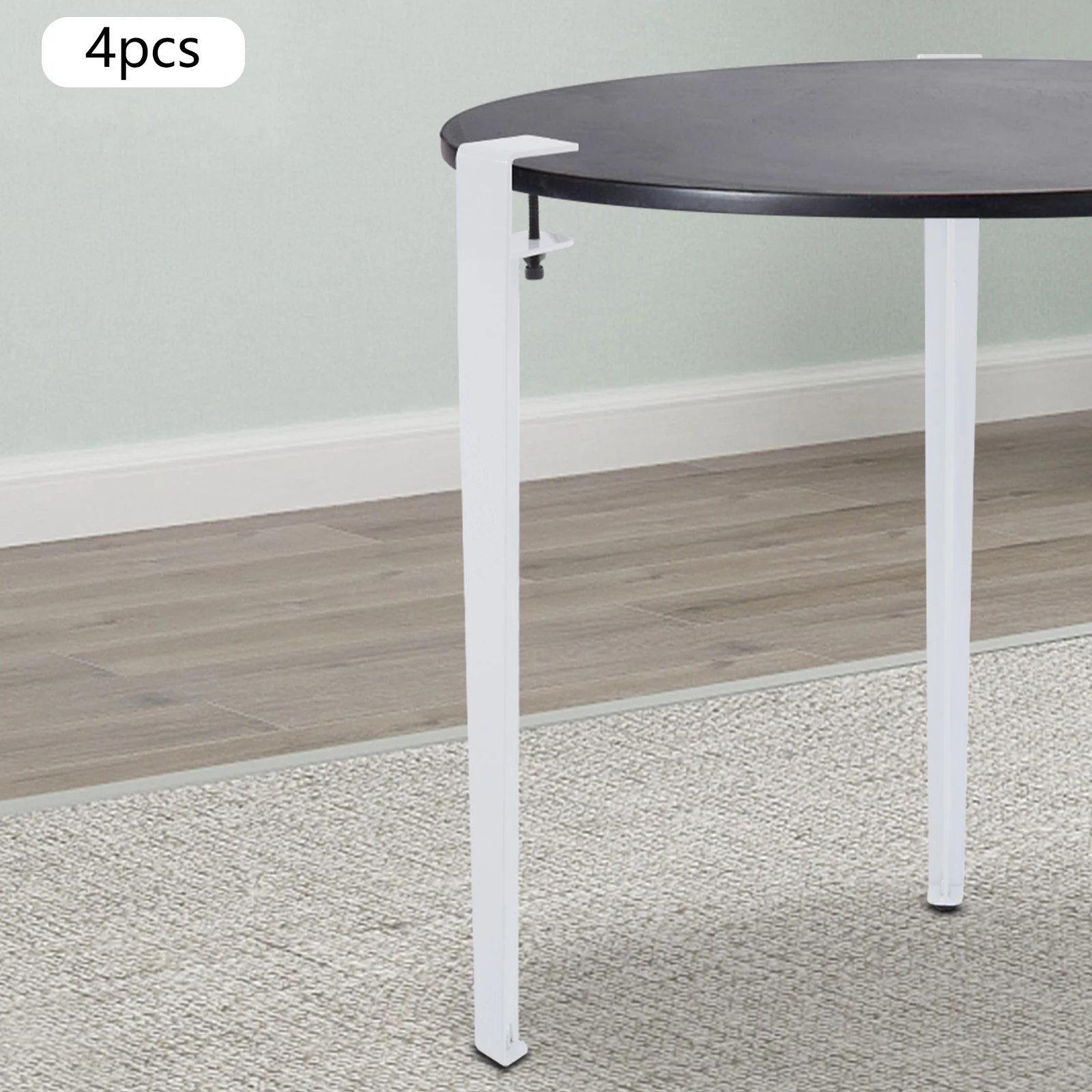 

4Pcs White Adjustable Table Clamp Legs, F-shaped Table Legs for Table Boards Within 1.77 Inches In Thickness,4.27*2.62ft In Size