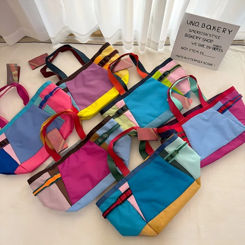 

Сумка-тоут из ткани Оксфорд большой вместимости (30 л), водонепроницаемая сумка через плечо с цветными вставками и креплением на ручку чемодана для путешествий, поездок на работу и повседневного использования