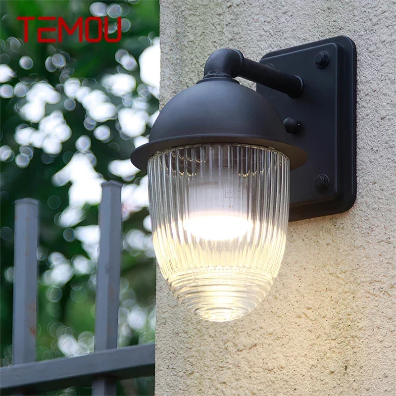 TEMOU Contemporary LED Outdoor Wall Lamps Electric Simplicity Waterproof Balcony Hallway Courtyard Villa Gate Hotel