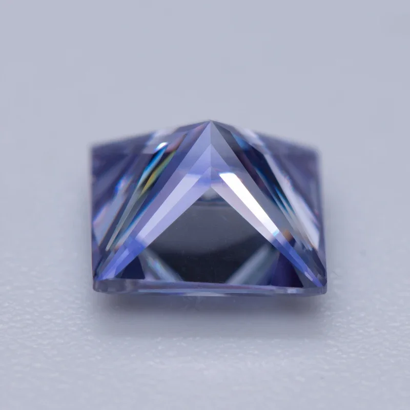 Moissanite Gemstone Princess Cut Lavender Color Lab Grown Diamond Advanced Jewelry Making Materials With GRA Certificate