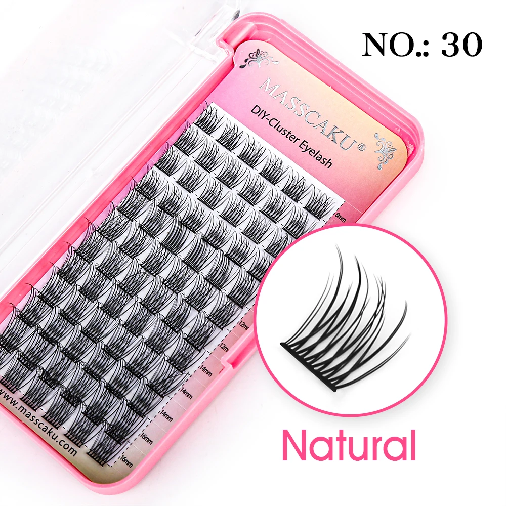 MASSCAKU DIY Cluster Wimper Extension Gesegmenteerde Valse Bundels Wimpers 72Volume Natuurlijke Russische Faux Nertsen Make Wimpers