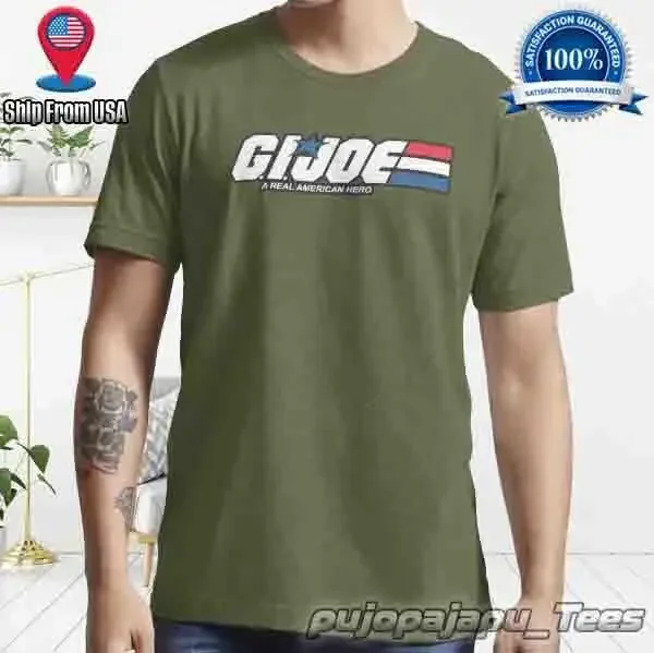 New Item GiJoe American Funny Logo Men's T-Shirt Size S-5XL