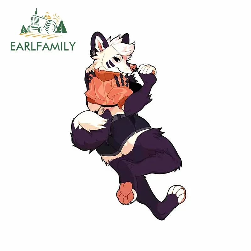 

EARLFAMILY 13cm x 8.3cm for Furry Auto Vinyl Car Stickers Scratch-proof Window Trunk Decal Laptop Refrigerator JDM Accessories