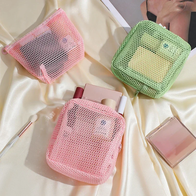 Nylon Transparent Mesh Sanitary Napkins Storage Bag Coin Money Card Lipstick Bag Mini Bags Small Item Bag Cosmetic Case Women