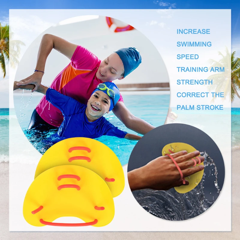 Silicone Swimming Finger Flippers Safe Water Sports Gloves Adjustable Auxiliary Teaching Accessories Swim Training Swimming