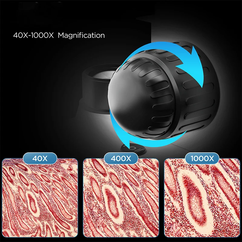 مجهر الأطفال المجهر تجربة علمية تربية عالية الوضوح 40-1000X مجهر الإلكترون #4