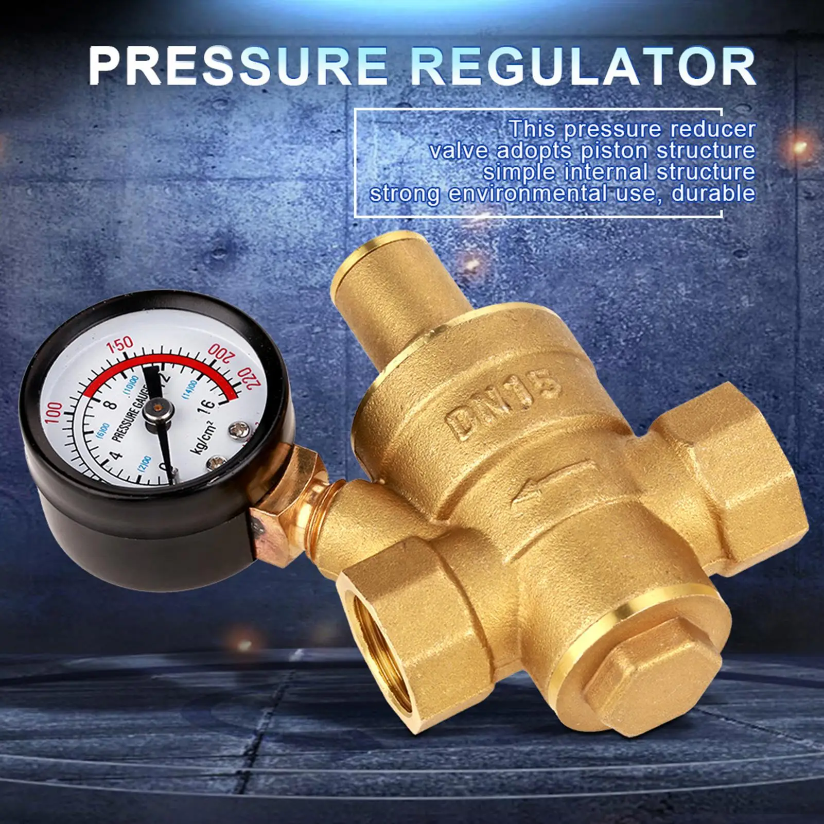 Brass Adjustable Water Pressure Regulator DN25/DN20/DN15 - Reducer with Welding Pressure Gauge Meter