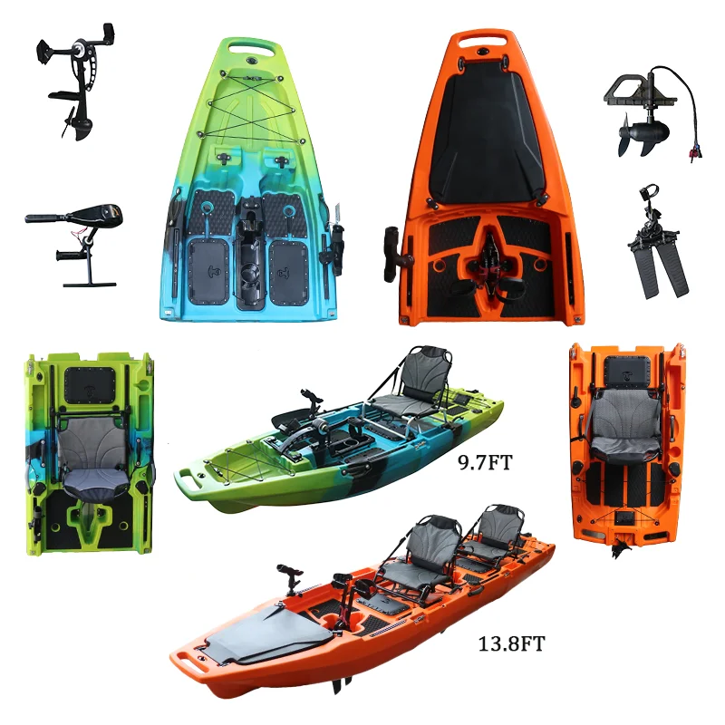

Factory Detachable Modular Pedal Kayak Sit-On-Top HDPE Plastic Fishing Kayak for Ocean Water Lake River