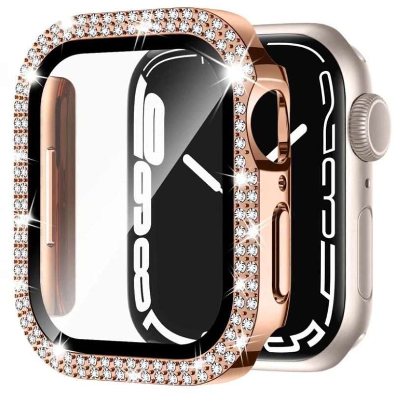 Чехол из закаленного стекла для Apple watch 9 8 7 45 мм 41 мм, защита от царапин для iwatch 6 5 4 3 SE 44 мм 40 мм 42 мм 38 мм