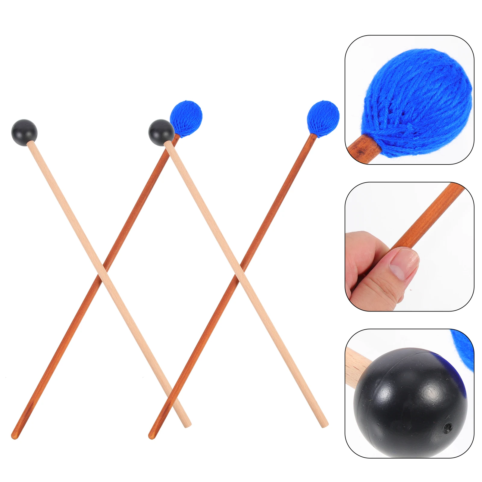 

Marimba Mallets Yarn Wrapped Rubber Sticks Drumsticks For Percussion Xylophone Tongue Drum Durable Balanced Design Comfort