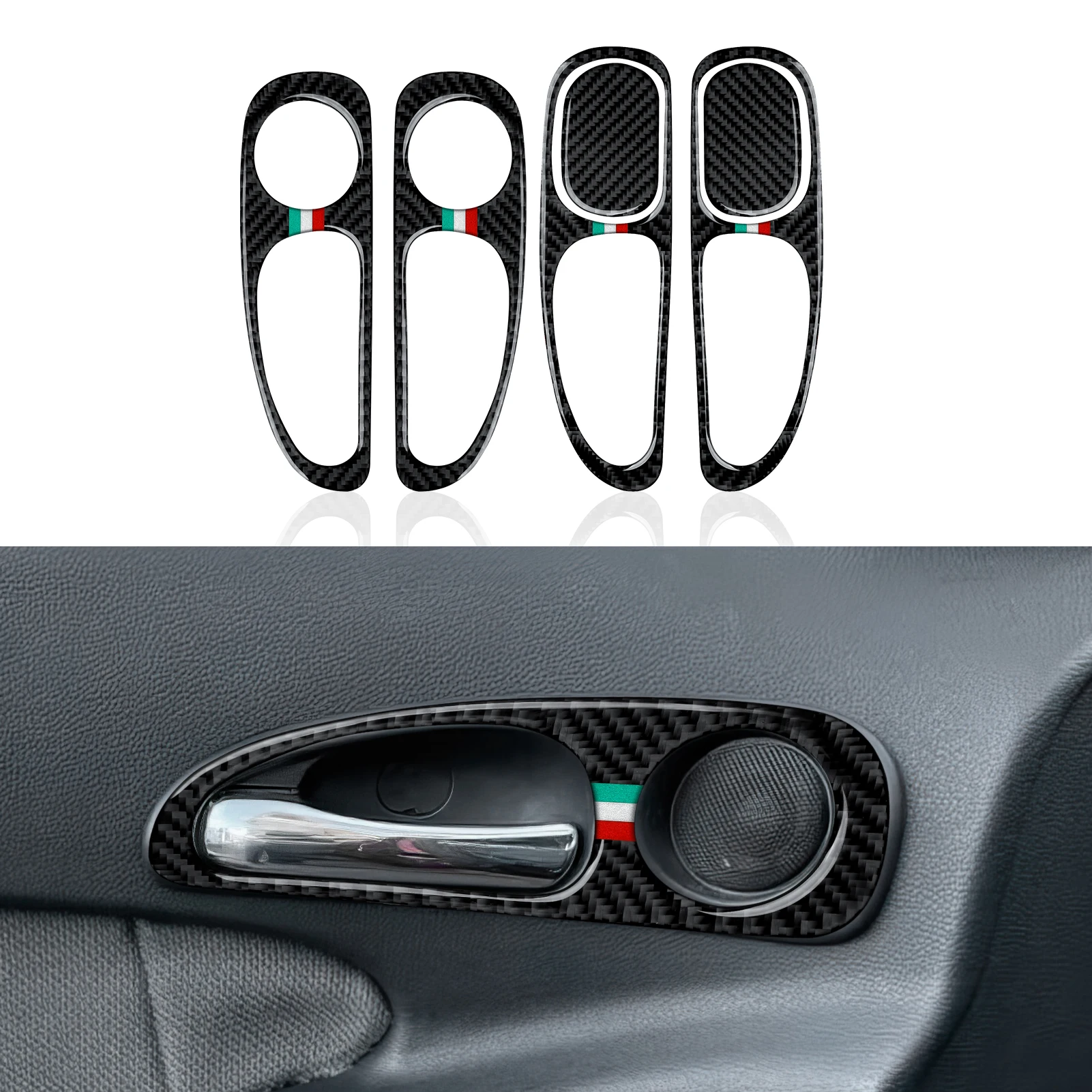 

Car Inner Door Bowl Panel, Soft Carbon Fiber Interior Sticker, For Alfa Romeo 156 (1997-2007) Trim Accessories