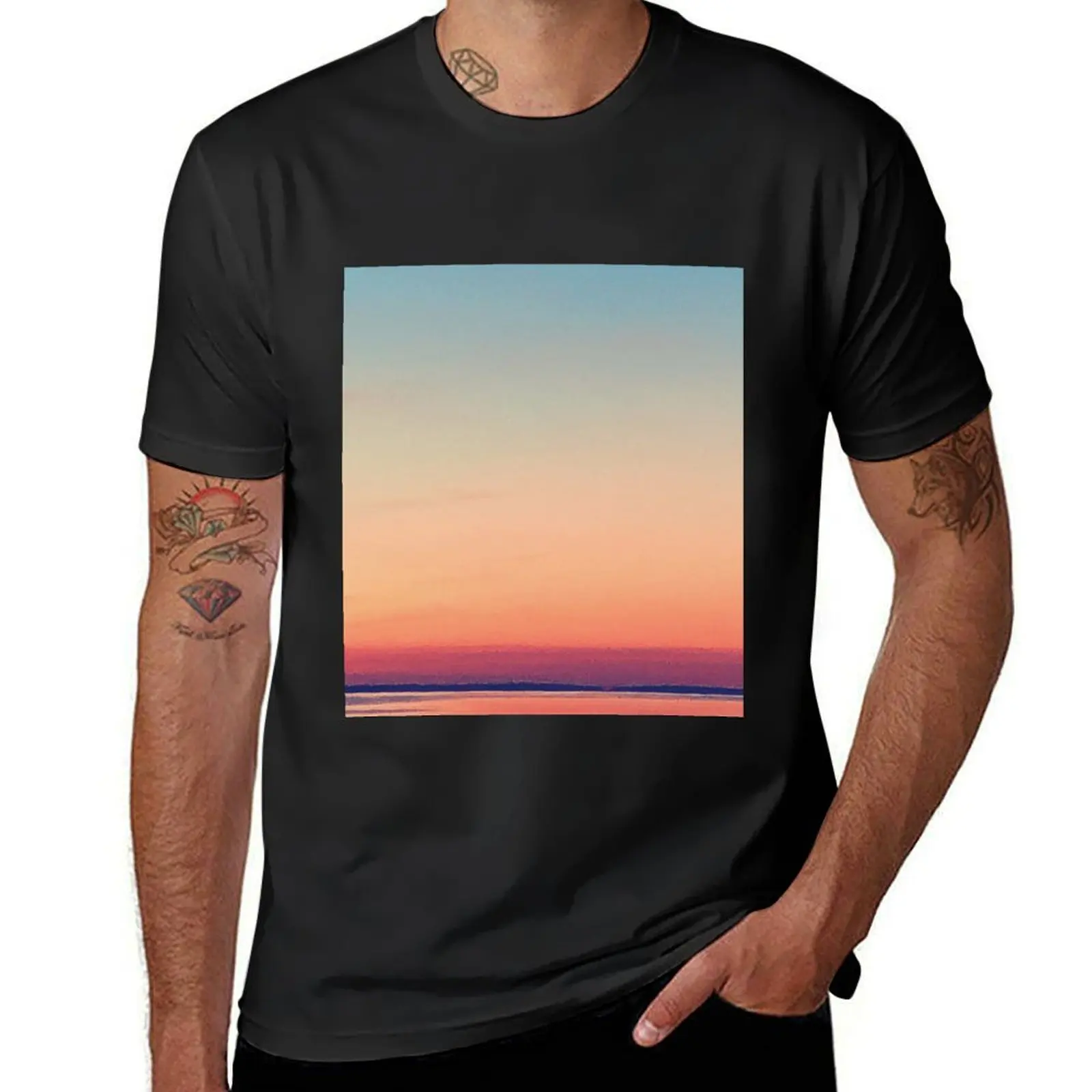 

Summer Lakeside Sunset T-Shirt cute tops cheap stuff summer shirt men t shirts