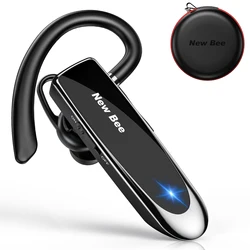 New Bee B41 Bluetooth Headset Wireless Earphones Single Earpiece  for Driver Office Hands-free Headphones 24H with Mute Button