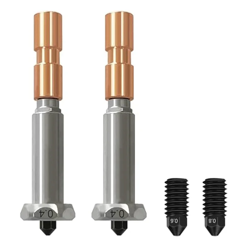 

Съемные 2 шт. 0,4 мм встроенные сопла Hotend из закаленной стали для Kobra 3 Max Combo и 1 шт. сопла 0,6 мм 0,8 мм