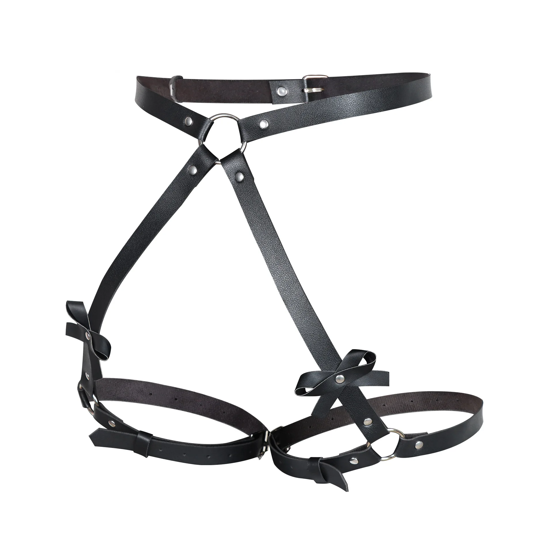 BDSM Gothic PU Leather Harness Buttock Garters Sexy Women's Lingerie Set BDSM Body Bondage Leg Harness Fetish Erotic Sets