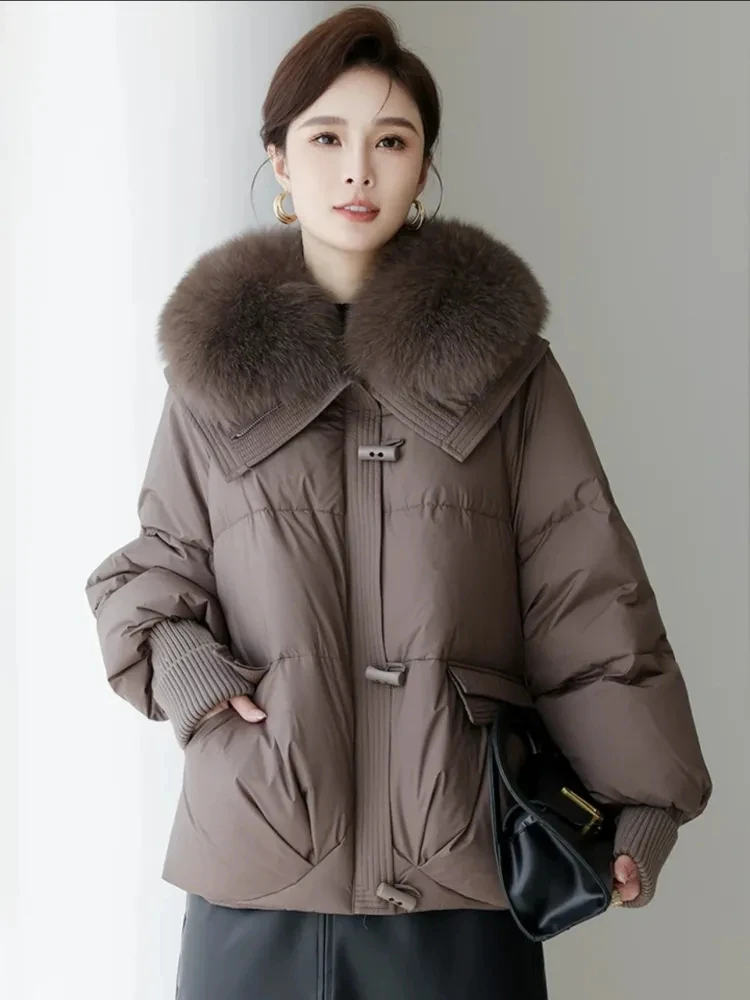 New Down Jacket Fox Collar Down Jacket Winter Women\'s Casual Loose Down Jacket Jacket Trend