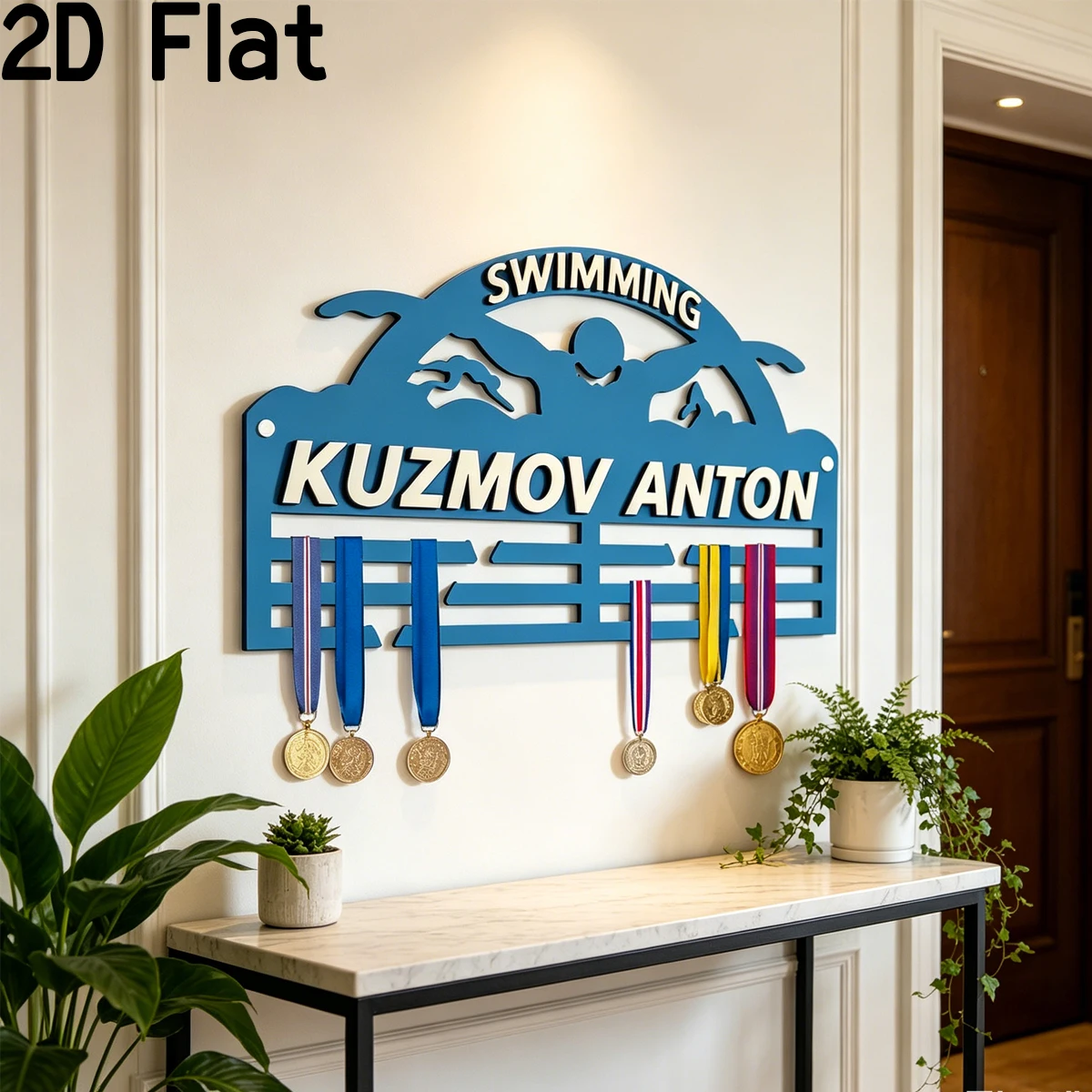 1Pc Custom swimming Wooden Medal Holder,Home Room Wall Decor,Sports Records Award Storge,Ideal Birthday Wedding Match Gift