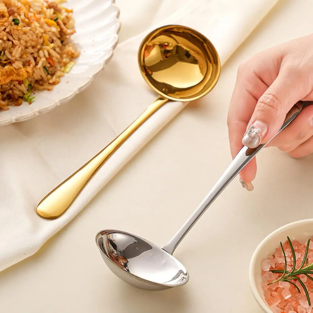 Ramen Noodles Scoop Long Handle Stainless Steel Soup Ladle for Hot Pot Ramen Noodles Tablespoon Kitchen Utensil Cooking Tool