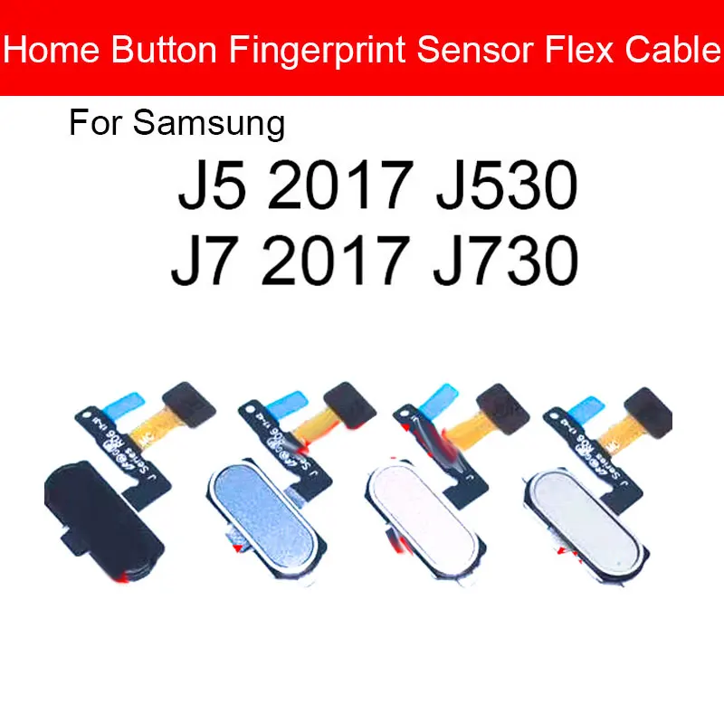 Home Button Flex Cable For Samsung Galaxy J5 J7 2017 J530 J730 Menu Key Fingerprint Recognition Sensor Flex Cable Replacement