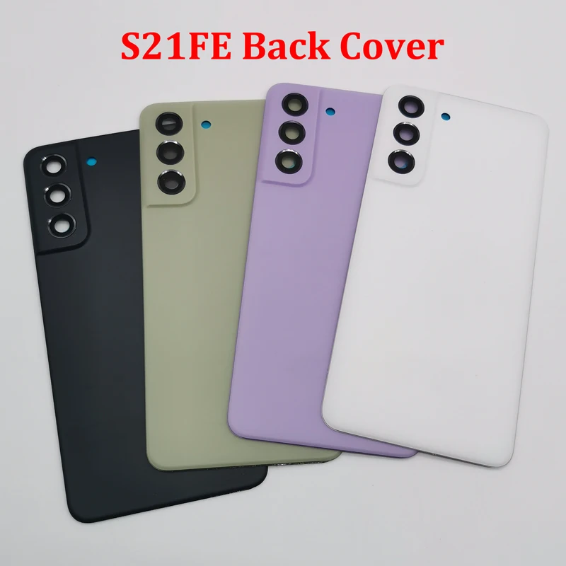 

For Samsung Galaxy S21FE S21 FE Back Battery Cover Rear Door Housing Cover Replacement With Camera Lens for Galaxy S21fe G990B