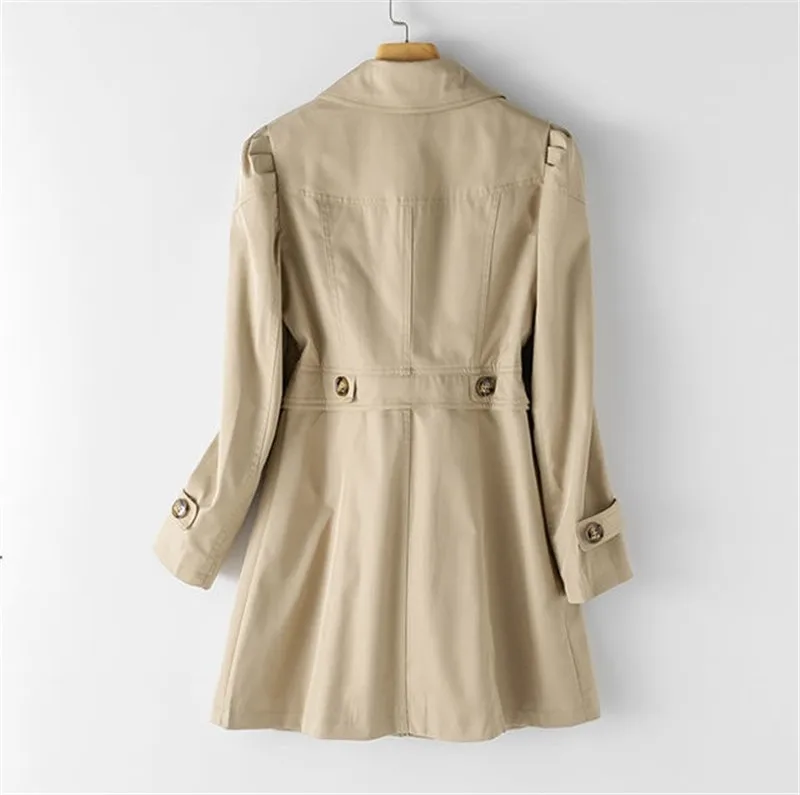 Spring Autumn Trench Coat Woman 2023 New Korean Single-breasted Mid-Long Women  Jacket overcoat 5XL Windbreaker Female