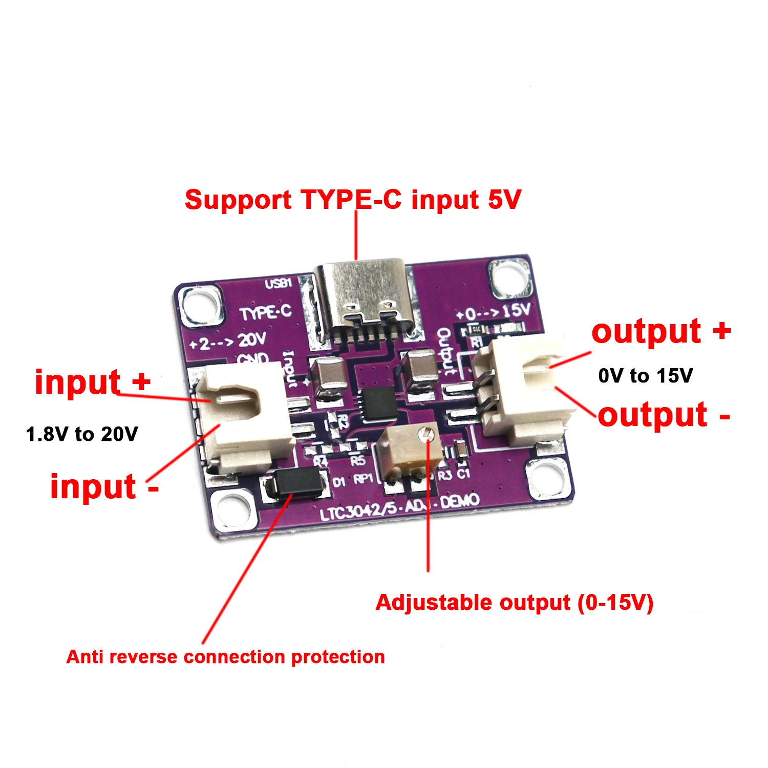 LT3045 LT3042 Ultra Low Noise LDO Voltage Regulator Module RF Microwave Power Supply Adjustable 3.3V 5V 12V 15V Hi-Fi Audio DAC