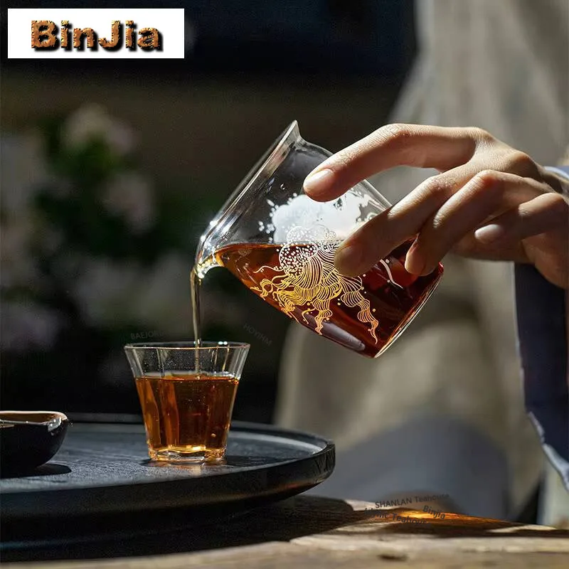 

190ml Dream Jellyfish Glass Tea Pitcher Divide Tea Cha Hai Dispenser Justice Cup Tieguanyin Fair Mug For Tea Craft Accessories